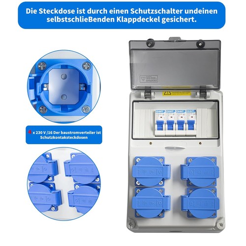 Baustromverteilerkasten 230v - baustromverteilerkasten, 4*230v